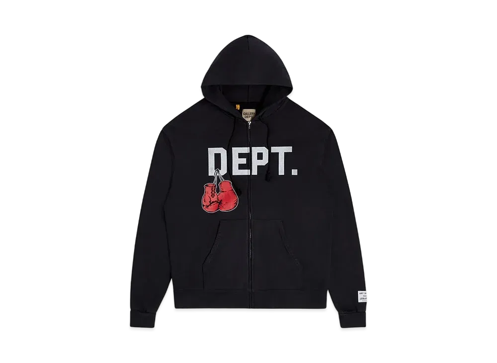 GALLERY DEPT. Boxing Merch Zip Hoodie "Vintage Black"