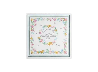 Kith x New York Botanical Garden Printed Silk Scarf "White"