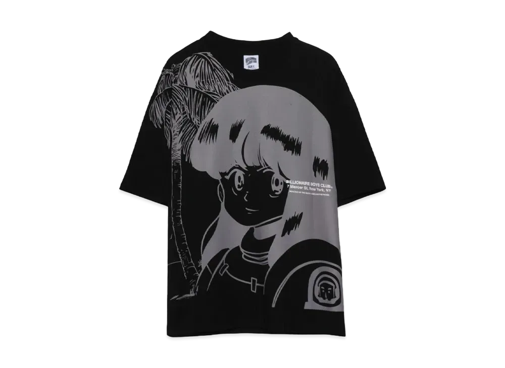 BILLIONAIRE BOYS CLUB BB SEE YOU IN SPACE HEAVY WAHSED CROPPED FIT T-SHIRT "BLACK"