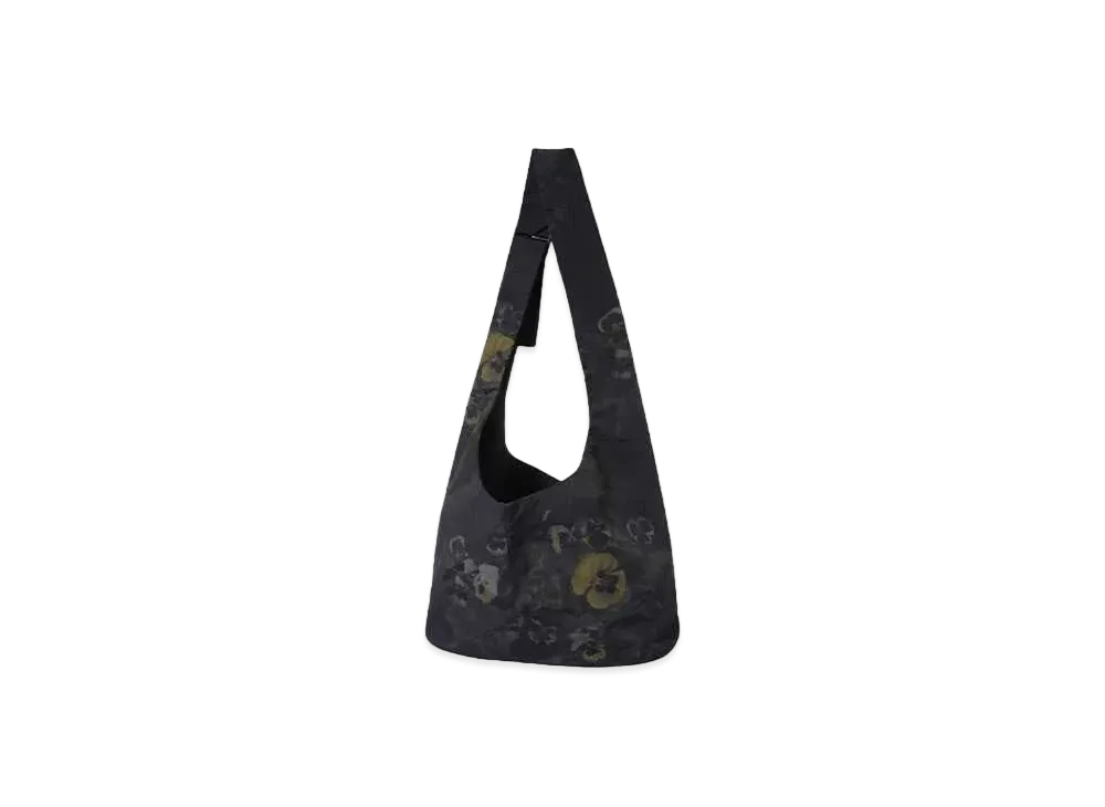 LAD MUSICIAN NYLON SHOULDER BAG PANSY "BLACK DARK"