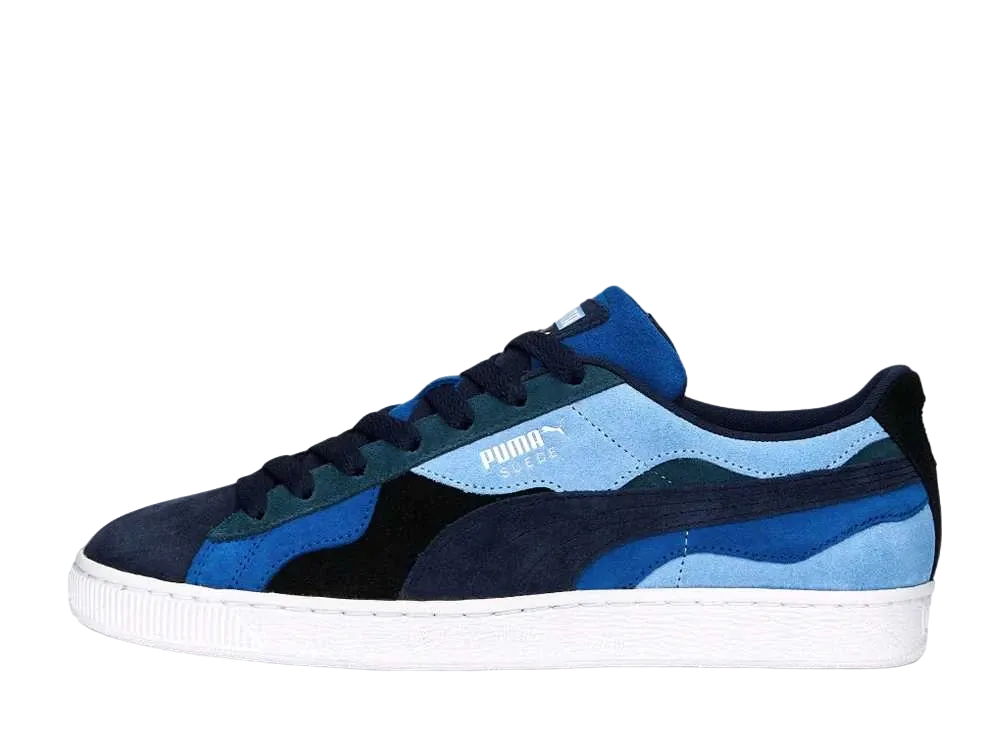 プーマ スウェード カモウェーブ "プーマネイビー/クライドロイヤル/デイドリーム"
