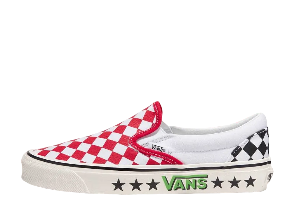 Vans Diamond Check Anaheim Factory Classic Slip-On 98 DX "Red/White"