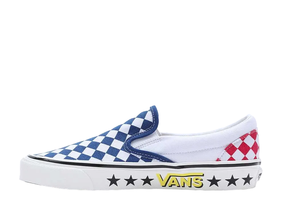Vans Diamond Check Anaheim Factory Classic Slip-On 98 DX "Blue/White"