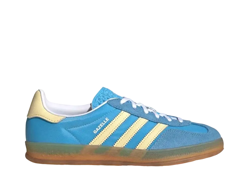アディダス オリジナルス ウィメンズ ガゼル インドア "セミブルーバースト/オールモストイエロー/フットウェアホワイト"