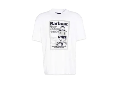 Barbour Archive Graphic Relaxed Fit T-Shirt Wet Weather Wear "White"