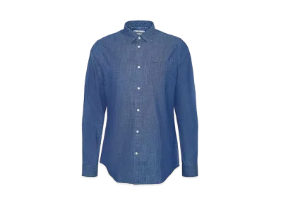 Barbour Bowley Fine Pattern Print Regular Collar Shirt Tailored Fit "Light Blue"