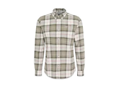 Barbour Lewis Tartan Check Button Down Shirt Tailored Fit "Olive"