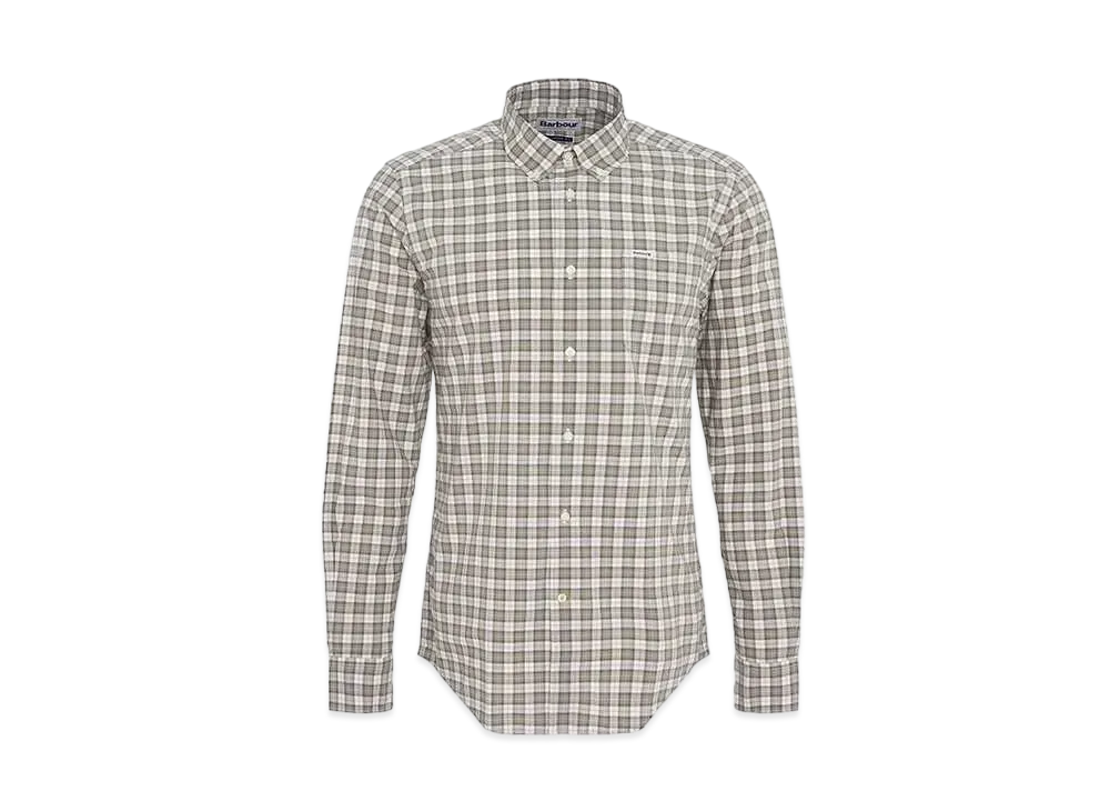 Barbour Lomond Check Button Down Shirt Tailored Fit "Olive"