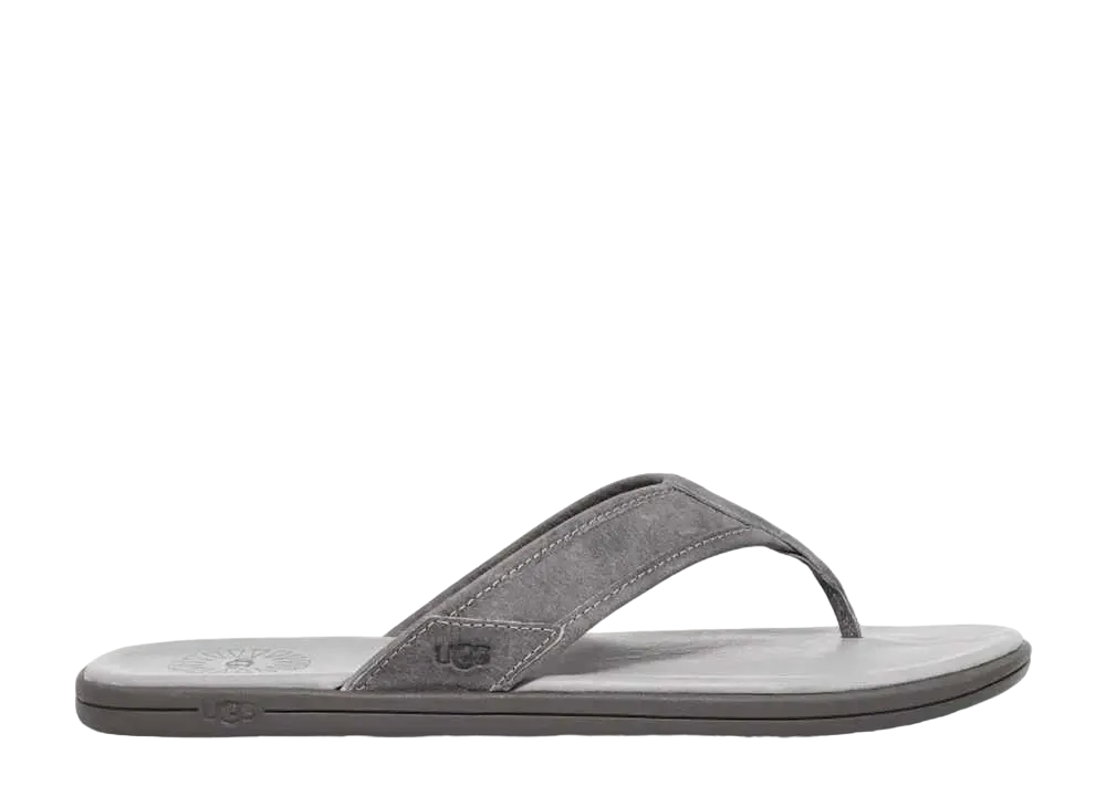 アグ シーサイド フリップ レザー "ミディアムグレー"