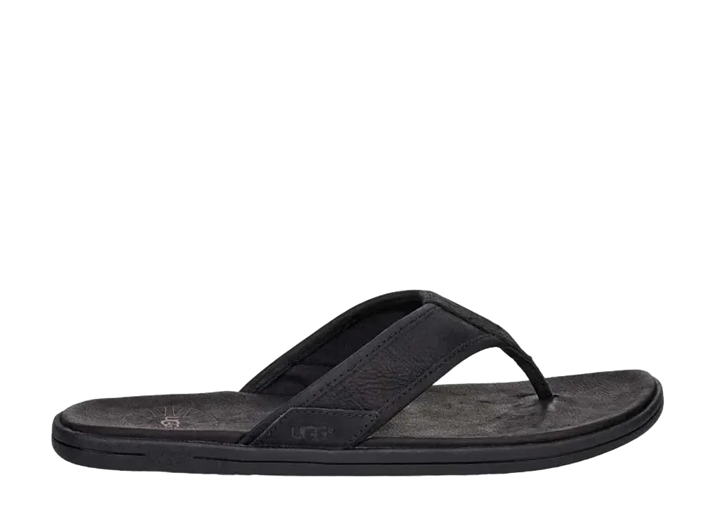 アグ シーサイド フリップ レザー "ブラック"