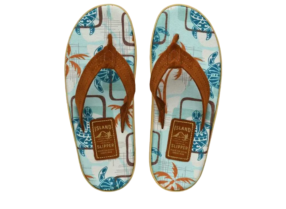 ISLAND SLIPPER Recycled Canvas + Suede Modern "Hawaii/Peanut Suede" 21PTLF203