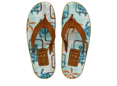 ISLAND SLIPPER Recycled Canvas + Suede Modern "Hawaii/Peanut Suede" 21PTLF203