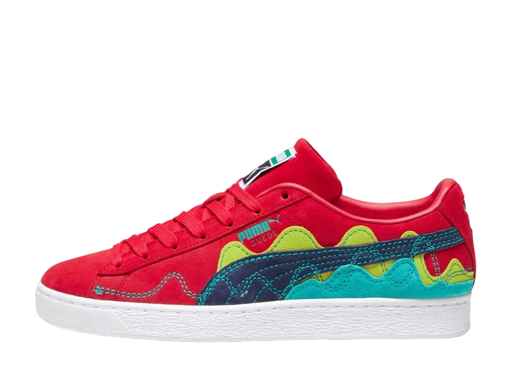 プーマ スウェード サウンドウェーブ "フォーオールタイムレッド/スペクトラグリーン"