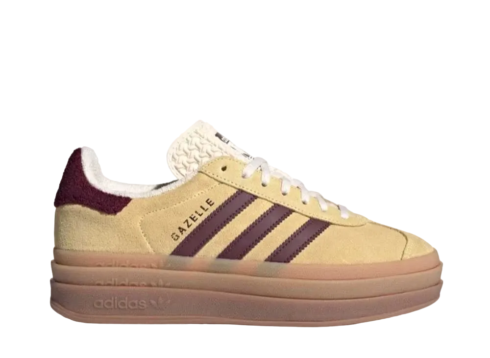 アディダス ウィメンズ オリジナルス ガゼル ボールド "オールモストイエロー/マルーン/ワンダーホワイト"