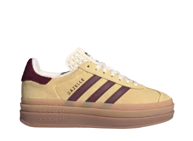 adidas Women's Gazelle Bold "Almost Yellow/Maroon/Wonder White"