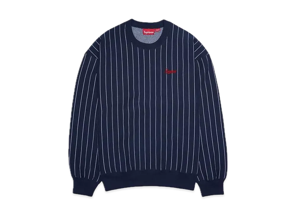 Supreme Pinstripe Crewneck "Navy"