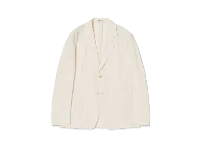 AURALEE Hard Twist Cotton Silk Viyella Jacket "Ivory"