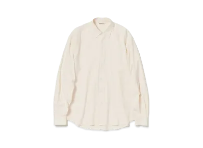 AURALEE Hard Twist Cotton Silk Viyella Shirt "Ivory"
