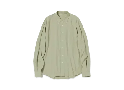 AURALEE Hard Twist Cotton Silk Viyella Shirt "Sage Green"