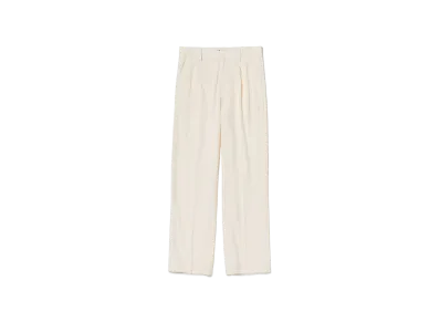 AURALEE Hard Twist Cotton Silk Viyella Slacks "Ivory"