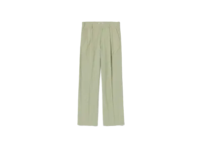 AURALEE Hard Twist Cotton Silk Viyella Slacks "Sage Green"