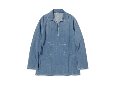 AURALEE Selvedge Faded Light Denim P/O Shirt "Light Indigo"