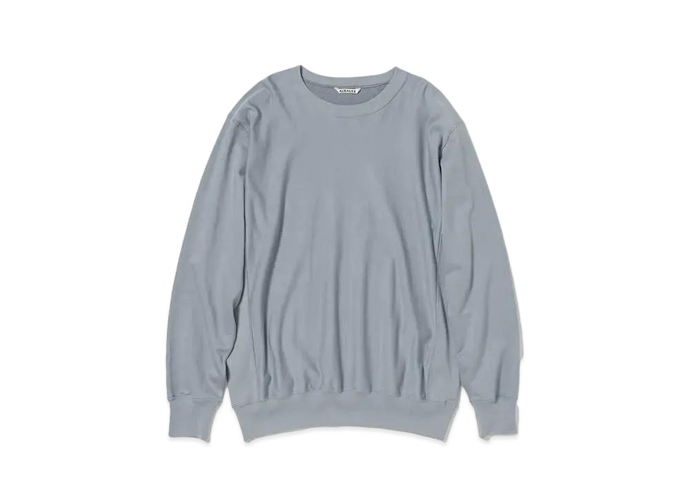 AURALEE Elastic High Gauge Sweat P/O "Blue Grey"