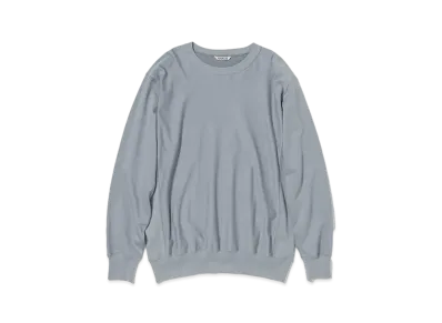 AURALEE Elastic High Gauge Sweat P/O "Blue Grey"