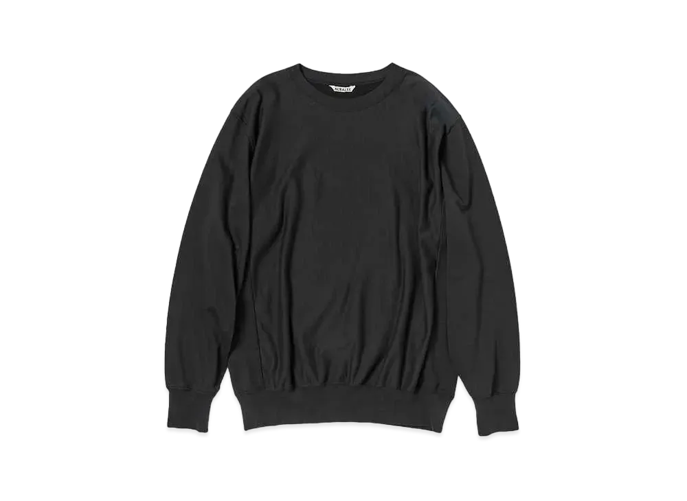 AURALEE Elastic High Gauge Sweat P/O "Ink Black"