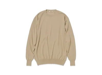 AURALEE Super Hard Twist Wool Knit P/O "Light Beige"