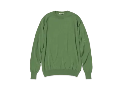AURALEE Super Hard Twist Wool Knit P/O "Sage Green"