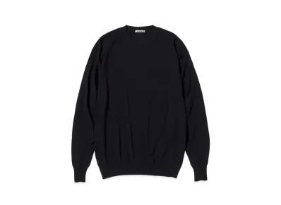 AURALEE Super Hard Twist Wool Knit P/O "Dark Navy"