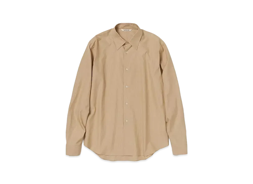 AURALEE Washed Finx Twill Shirt "Light Brown"