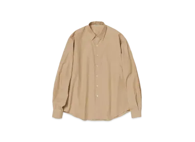 AURALEE Washed Finx Twill Big Shirt "Light Brown"