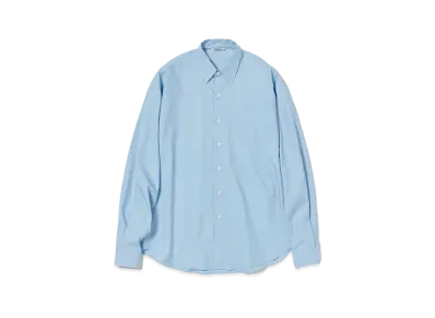 AURALEE Washed Finx Twill Big Shirt "Sax Blue"