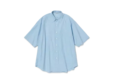 AURALEE Washed Finx Twill Big Half Sleeved Shirt "Sax Blue"