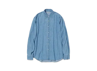 AURALEE Selvedge Super Light Denim Shirt "Washed Indigo"