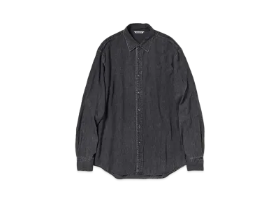 AURALEE Selvedge Super Light Denim Shirt "Washed Black"