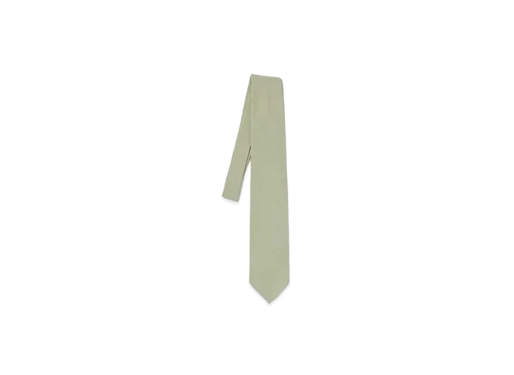AURALEE Hard Twist Cotton Silk Viyella Tie "Sage Green"