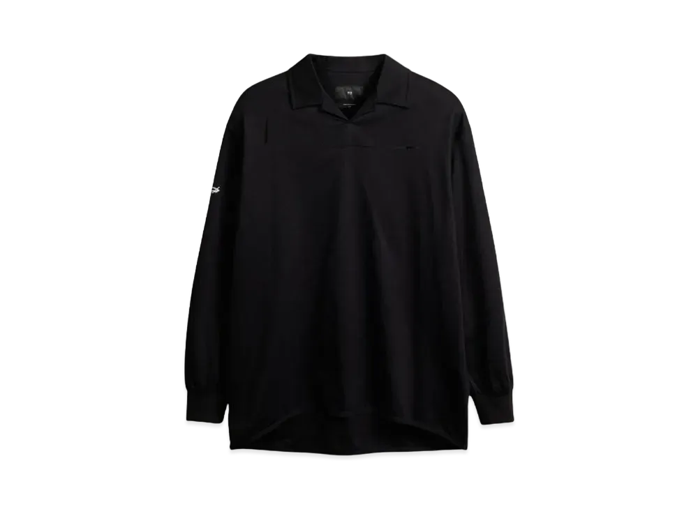 Y-3 Real Madrid Travel Long Sleeve Polo Shirt "Black"