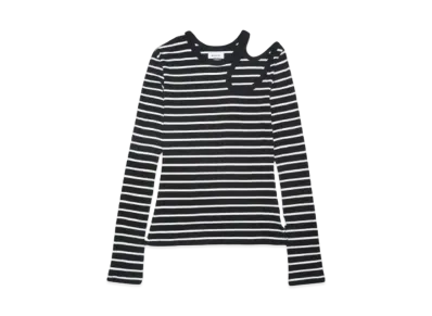 BASICKS Cut-out Stripe T-shirt "BLACK"