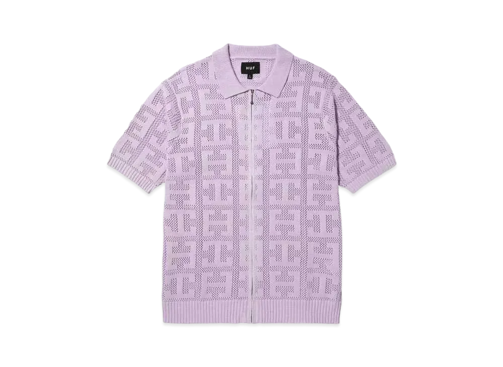 HUF Monogram Jacquard Zip Sweater "Lavender"