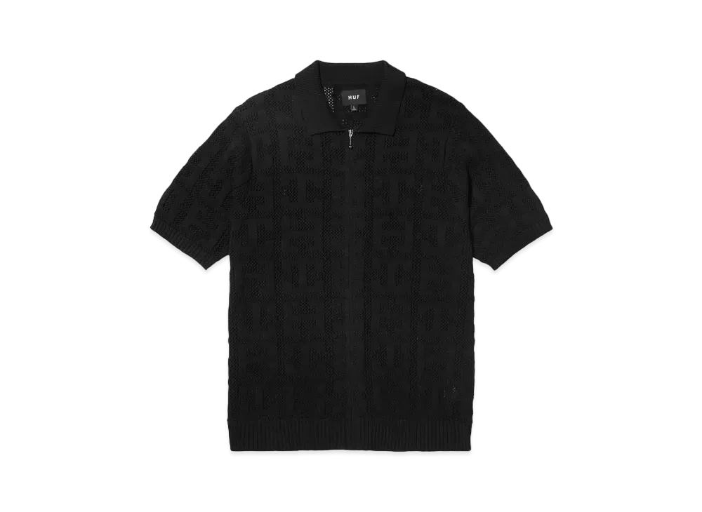 HUF Monogram Jacquard Zip Sweater "Black"