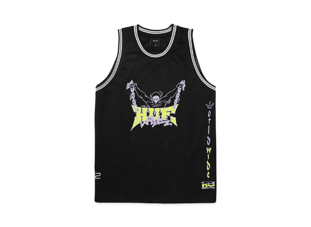HUF Zine Mesh Basketball Jersey "Black"