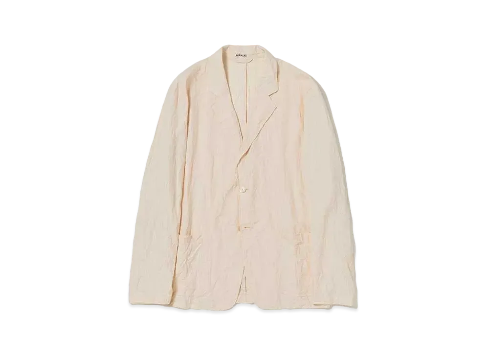 AURALEE Wrinkled Washed Finx Twill Jacket "Pink Beige"