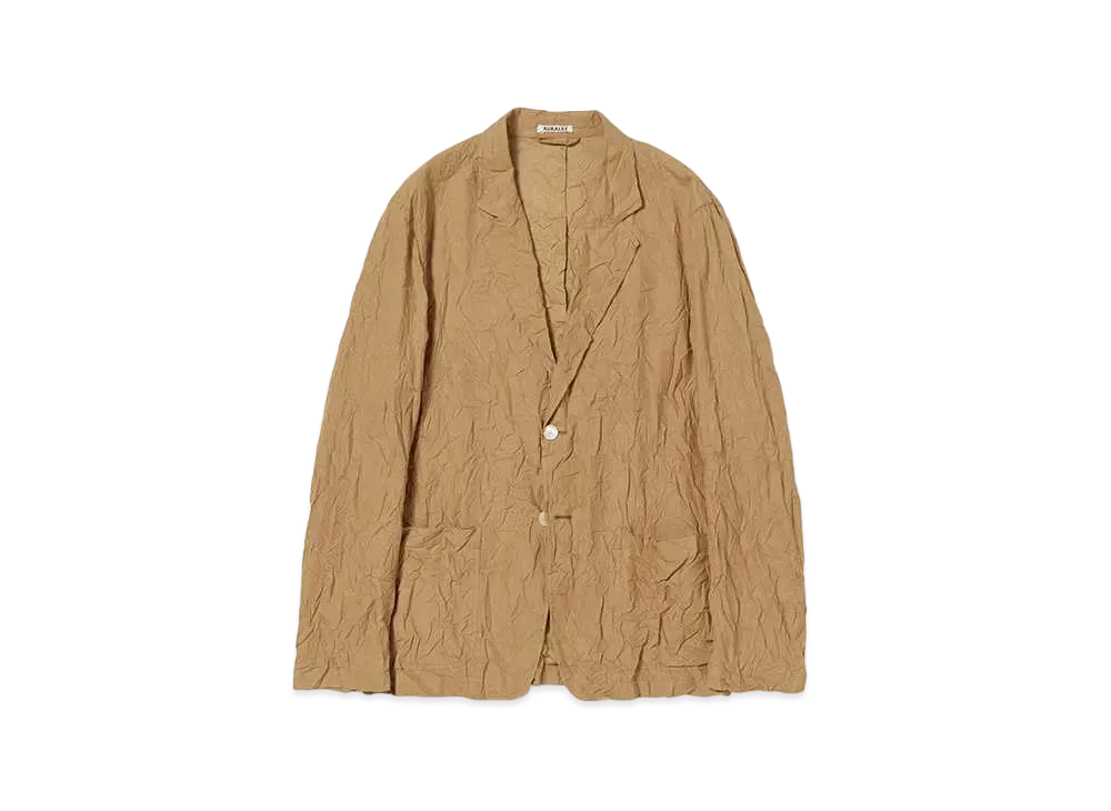 AURALEE Wrinkled Washed Finx Twill Jacket "Brown"