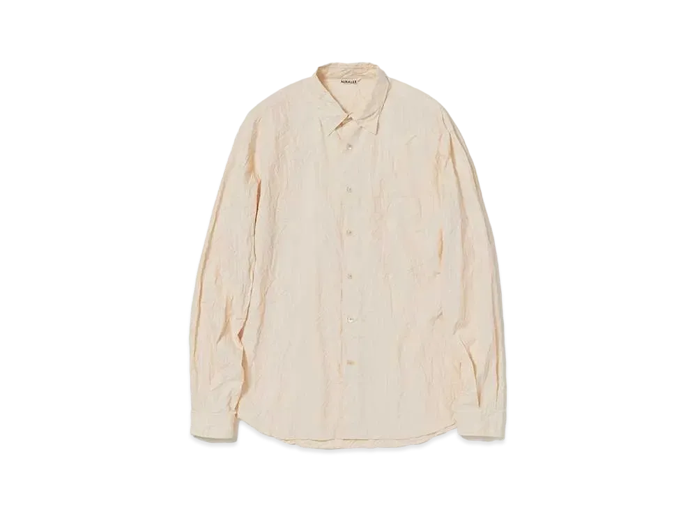 AURALEE Wrinkled Washed Finx Twill Shirt "Pink Beige"