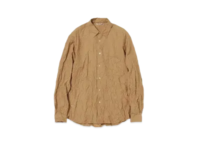 AURALEE Wrinkled Washed Finx Twill Shirt "Brown"