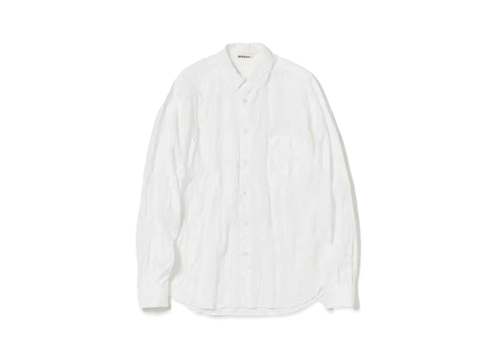 AURALEE Wrinkled Washed Finx Twill Shirt "White"