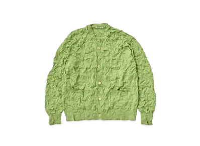AURALEE Wrinkled Dry Cotton Knit Cardigan "Sage Green"
